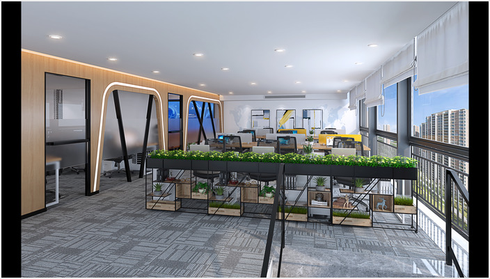 公共辦公區效果圖