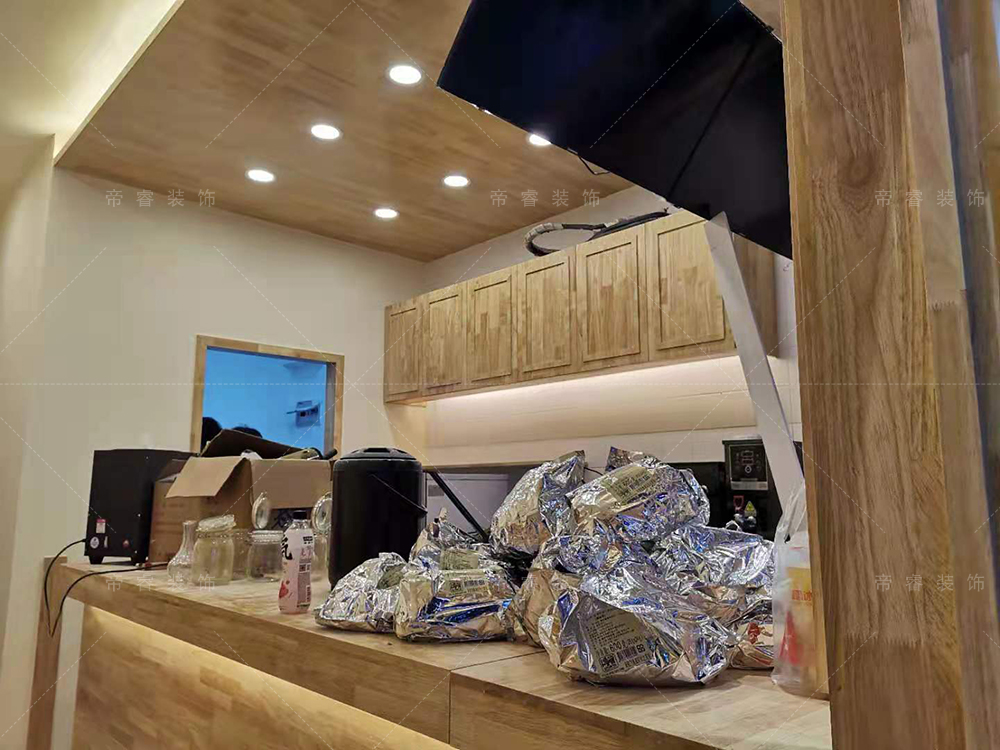 成都蜀色茶顏飲品店吧臺裝修效果圖